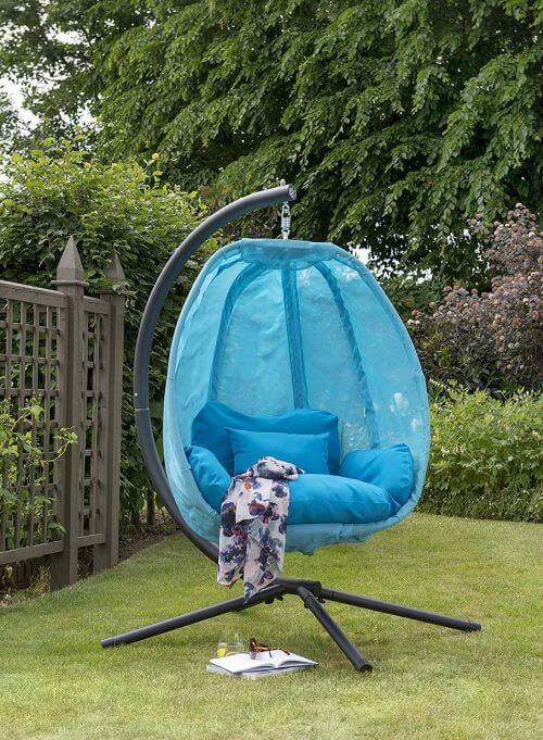 Blue Cocoon Hanging Egg Chair Swing